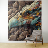 Fossil Of An Extinct Bird In Rocks - AI Art
