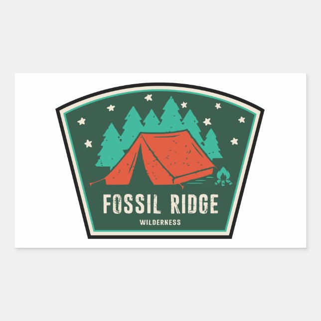 Fossil Ridge Wilderness Colorado Camping Rectangular Sticker (Front)