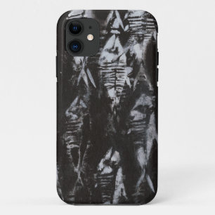 Fossil White Fish on Black Background iPhone 11 Case