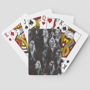 Fossil White Fish on Black Background Playing Cards