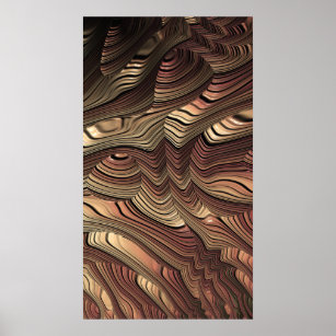 Fossilised Caramel Layers Fractal Abstract Art Poster