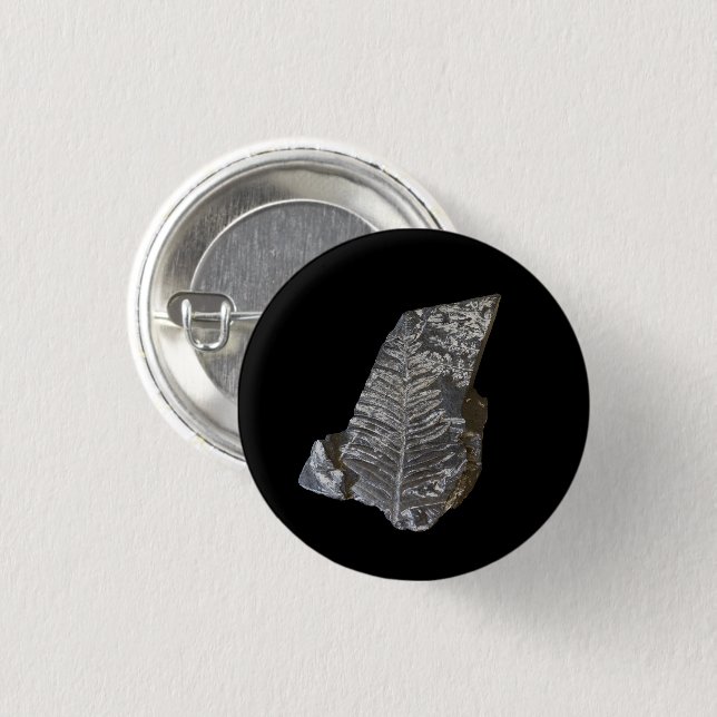 Fossilised Fern Leaves Rock Nature Photography 3 Cm Round Badge (Front & Back)