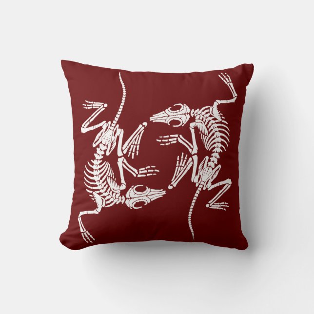Fossilised Skeleton Art Cushion (Front)