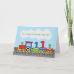 Foster Brother 1st Birthday Colourful Train TracK Card<br><div class="desc">Greet your foster brother with this colourful card once he celebrates his 1st birthday soon. The fun colours of this card will surely get his attention once he sees it. Order you copy today!</div>