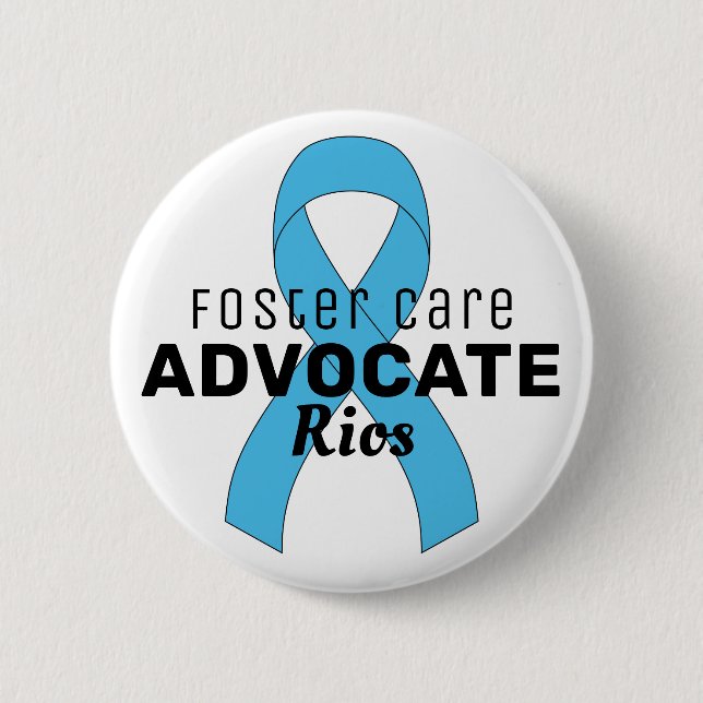 Foster Care Advocate Ribbon White Button (Front)