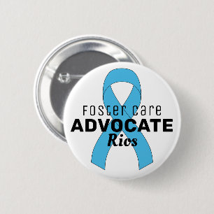 Foster Care Advocate Ribbon White Button