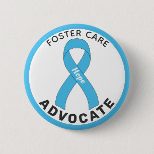 Foster Care Advocate Ribbon White Button