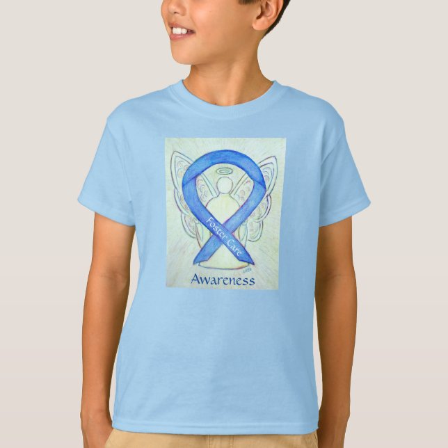 Foster Care Awareness Blue Ribbon Custom Shirt (Front)