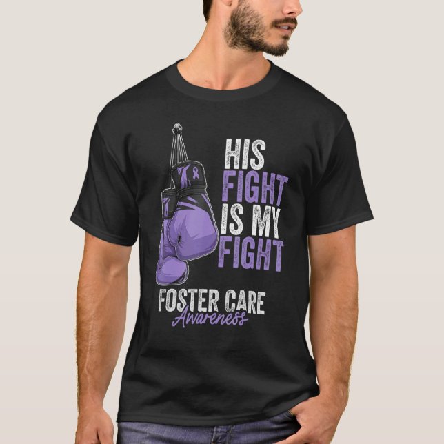 Foster Care Awareness Month Boxing Gloves Lavender T-Shirt (Front)