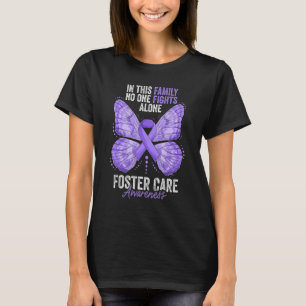 Foster Care Awareness Month Butterfly Lavender Rib T-Shirt
