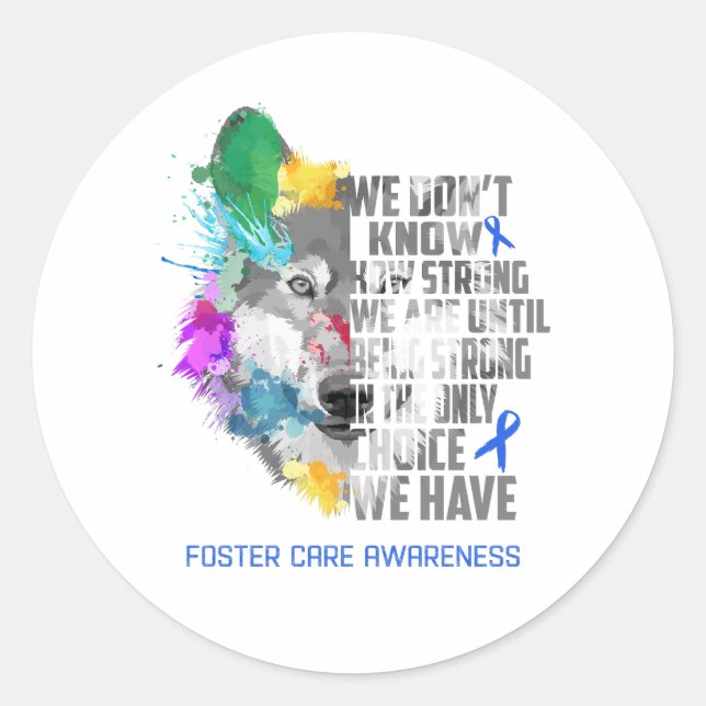 Foster Care Awareness Ribbon Support Gifts Classic Round Sticker (Front)