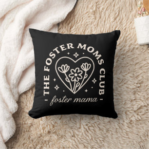 Foster care moms club support group black cushion
