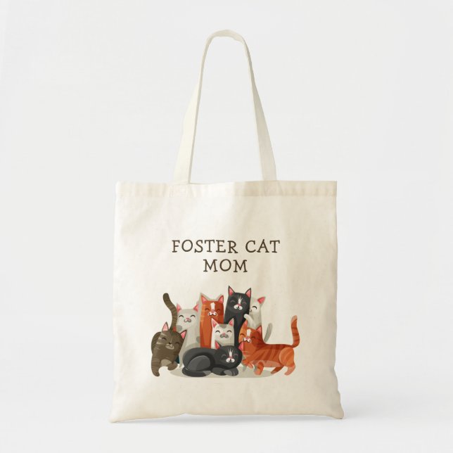 Foster Cat Mum Cute Kitties Personalised Tote Bag (Front)