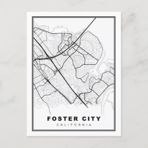 Foster City Map Holiday Postcard
