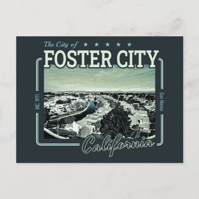FOSTER CITY SAN MATEO CALIFORNIA POSTCARD (Front)