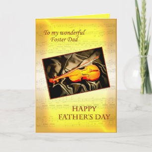 Foster da, musical Father's day card with a violin