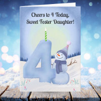 Foster Daughter 4th Birthday Snowman Snowy Four