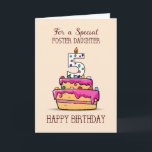 Foster Daughter 5th Birthday, 5 on Sweet Pink Cake Card<br><div class="desc">Want to greet you foster daughter a happy birthday? Then send her this card that has a cake on the front that also brings sweet and special greeting for her 5th birthday.</div>