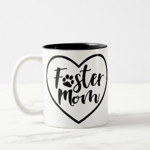 Foster Dog Mom Heart Two-Tone Coffee Mug
