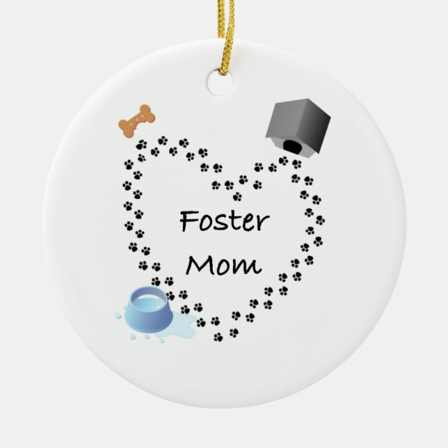 Foster (Dog) Mum Ceramic Ornament (Front)