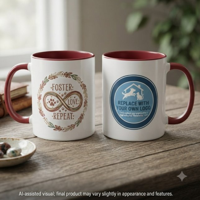 Foster Love Tribute Infinity Pet Rescue Gift Mug (Foster Love infinity mugs: A perfect, heartwarming gift for pet rescue supporters and volunteers.)