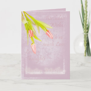 Foster Mother Birthday card, with tulips Card