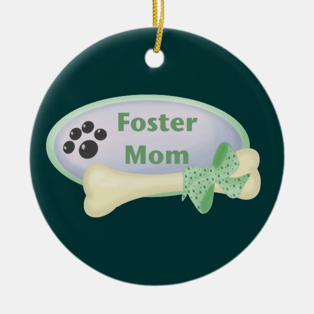 Foster Mum (blue circle) Ceramic Ornament (Front)