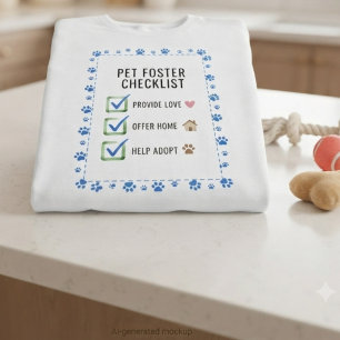 Foster Pet Parent Gift Animal Advocate Checklist T-Shirt