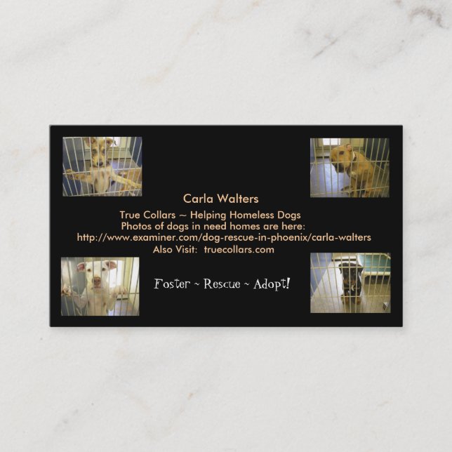 Foster ~ Rescue ~ Adopt Business Cards (Front)