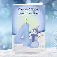 Foster Son 4th Birthday Snowman Snowy Four
