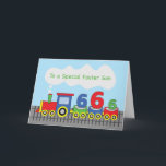 Foster Son 6th Birthday Colourful Train on Track Card<br><div class="desc">Want to greet your foster son a happy 6th birthday? If so,  then you can sue this card to do just that. But this time in a fun and colourful way.</div>
