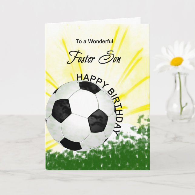 Foster Son Birthday Soccer Card (Small Plant)