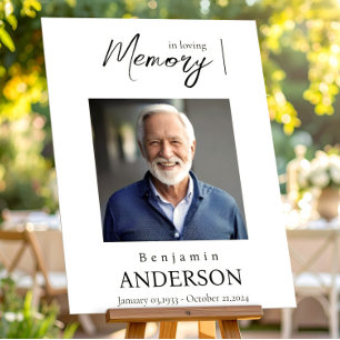 Foto Elegant Funeral Memorial Welcome Sign,Poster Poster