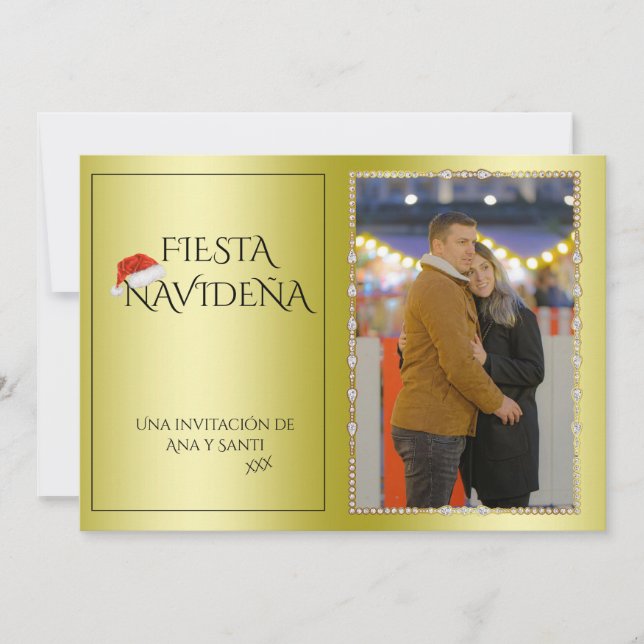 Foto Fiesta Navideña Christmas Party Invitation (Front)