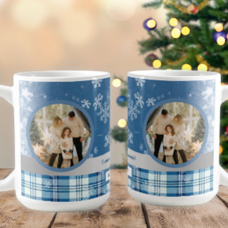 Foto Spanish Feliz Navidad Elegante Azul Coffee Mug