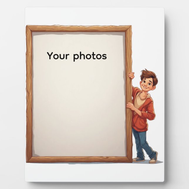 Fotoframe-Design mit Jungen – Heb deinen Moment  Plaque (Front)
