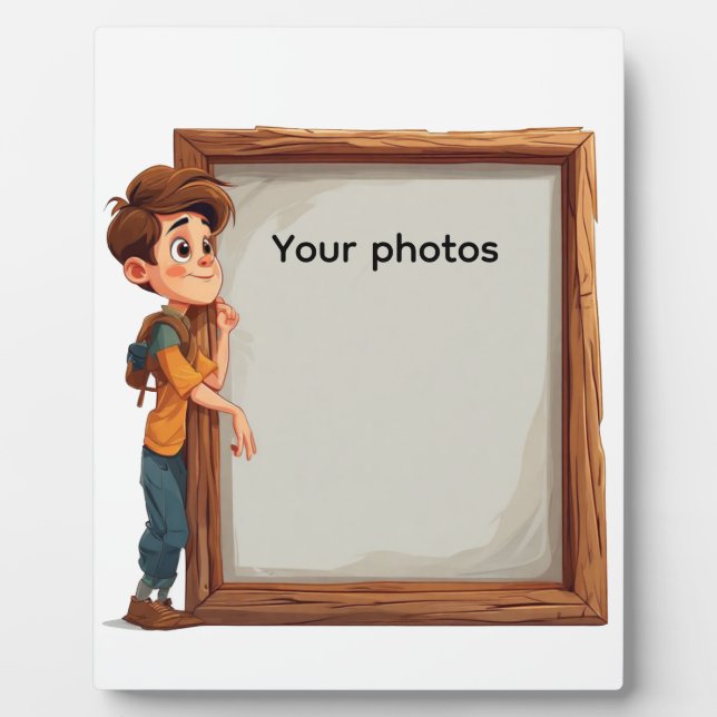 Fotoframe-Design mit Jungen – Heb deinen Moment  Plaque (Front)