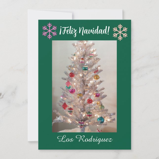 Fotos y Familia en Navidad, Spanish Holiday Card (Front)