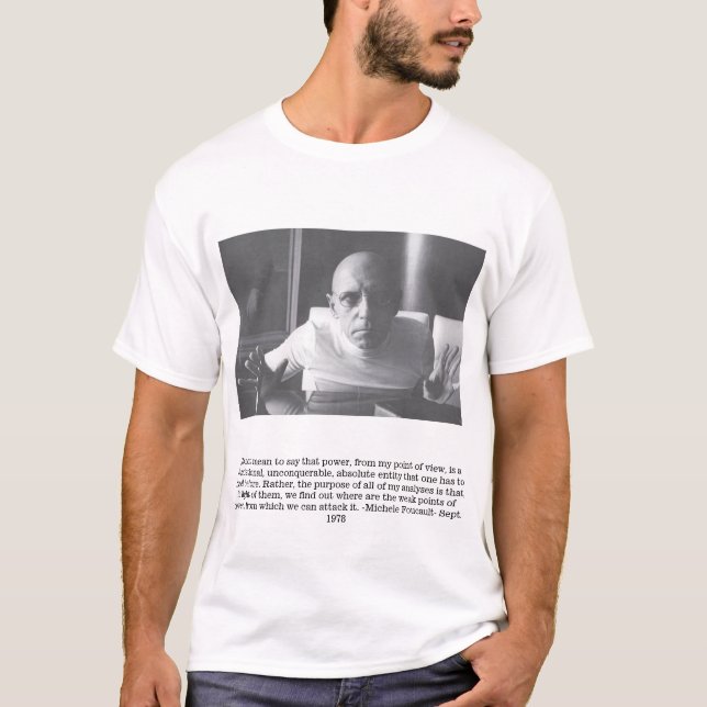 Foucault tee with text on back. (Front)