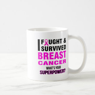 Fought And Survived Breast Cancer T Shirts  Coffee Mug