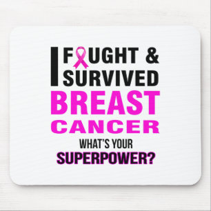 Fought And Survived Breast Cancer T Shirts Mouse Pad