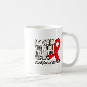 Fought For Life Heart Disease Awareness Survivor G Coffee Mug