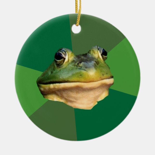 Foul Bachelor Frog Ceramic Tree Decoration (Front)