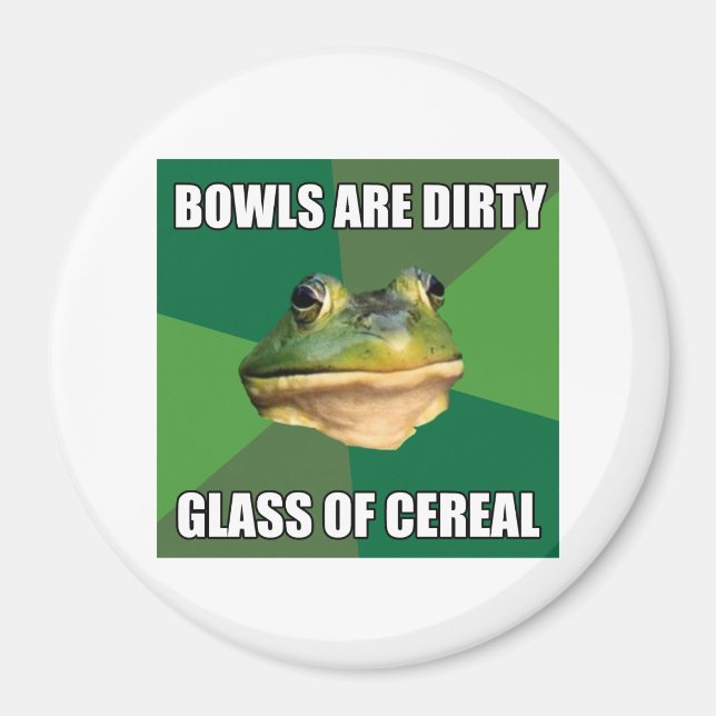 Foul Bachelor Frog Glass of Cereal Magnet (Front)