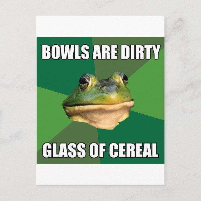 Foul Bachelor Frog Glass of Cereal Postcard (Front)