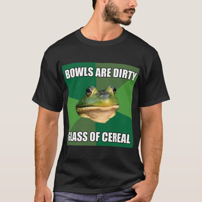 Foul Bachelor Frog Glass of Cereal T-Shirt (Front)