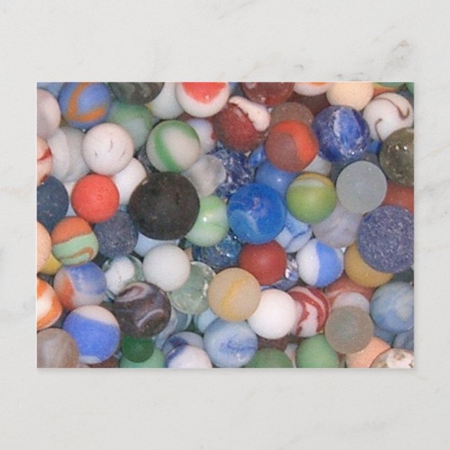 Found at the Beach Marbles Postcard (Front)