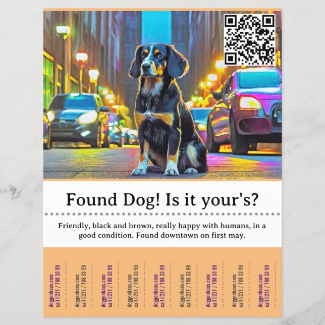 Found Dog Template Tear Off  Flyer (Front)