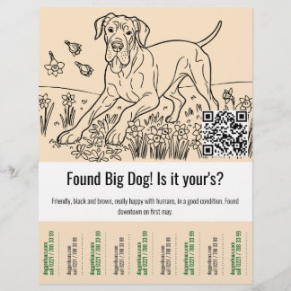 Found Great Dane Template Tear Off Flyer