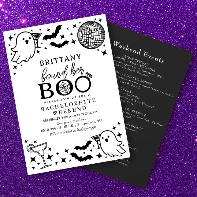 Found her Boo  Halloween Bachelorette Weekend Invitation (Creator Uploaded)